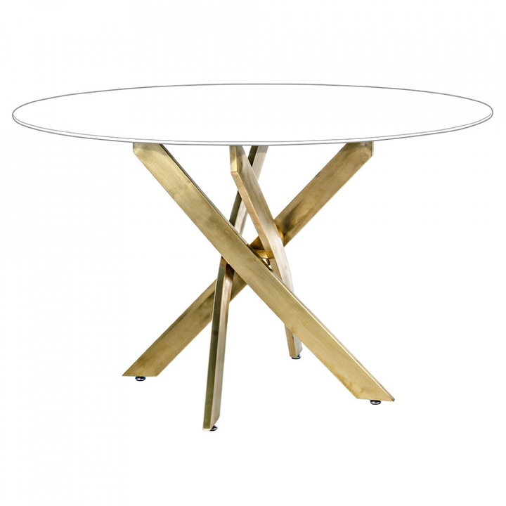 Picior pentru masa dining auriu din metal George Round Bizzotto