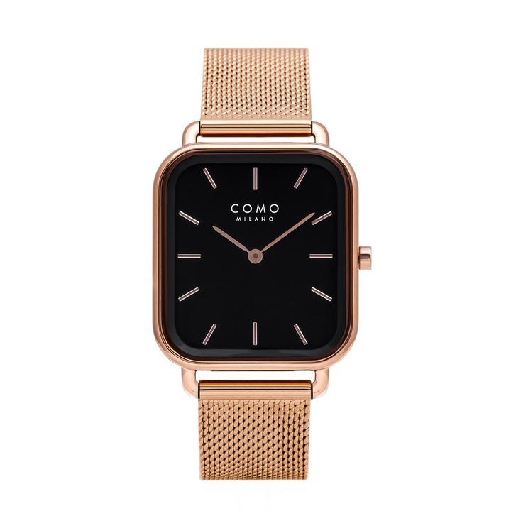 Como Milano Noi karora CM072.305.1RG, teglalap alaku, Rose Gold, 32x28 mm, Fekete