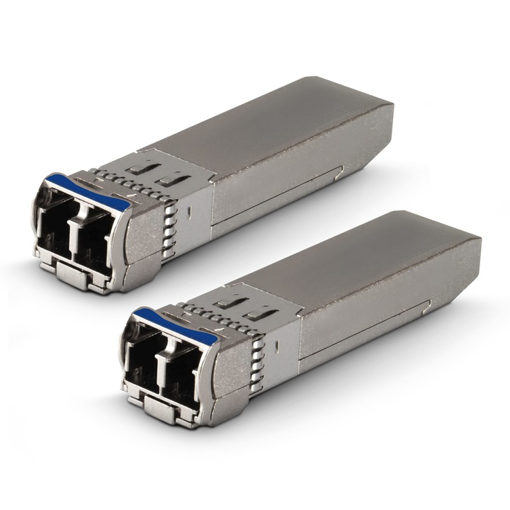 Модул SFP+, Extralink, Трансивър 10Gbps, LC/UPC, 1310nm, Едномодов, Разстояние 10 км, DOM, Комплект 2 броя, Съвместим с мрежово оборудване, Съвместим с TP-Link