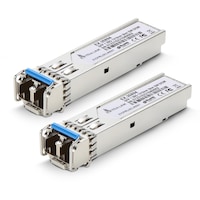 Modul SFP Extralink SFP 1.25G 2-pack, 1,25 Gbps, LC/UPC, 1310 nm, raza pana la 2 km, single mode, DOM, set 2 bucati, transmisie stabila de date, ideal pentru retele fibra optica LAN si ISP