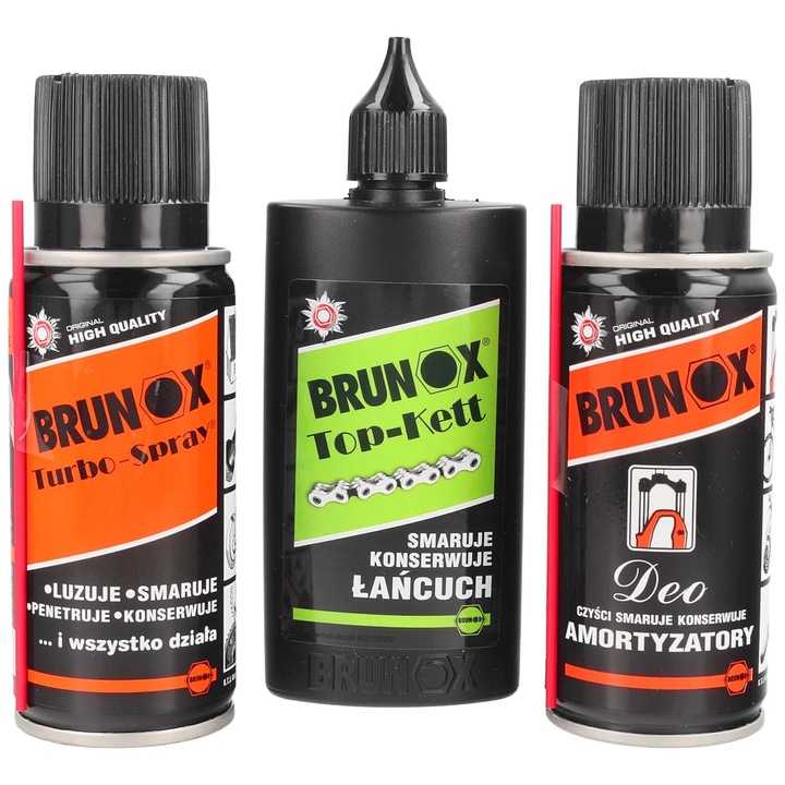 Set De Produse Pentru Intretinerea Bicicletei, Brunox, Bike Set1, Spray, Metal, Set Mixt, Anti Rugina, 3 Buc