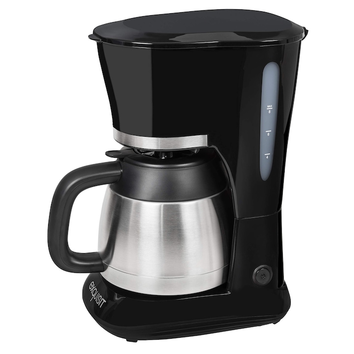 Cafetieră Exquisit Ka 6501, 800 W, termos, anti-picurare, inox, neagră, 1.25 l