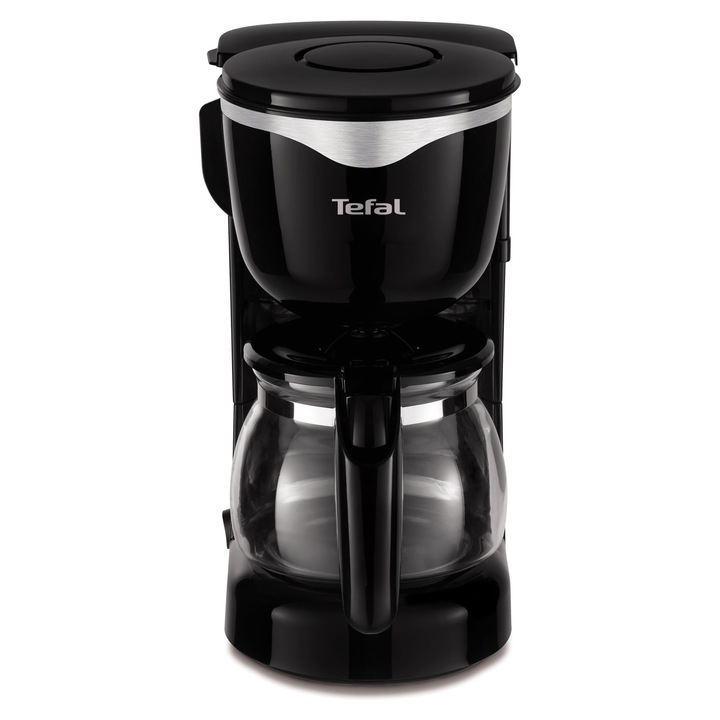 Cafetieră Tefal Cm3408 din sticlă, 600 W, 6 cești, negru/otel inoxidabil