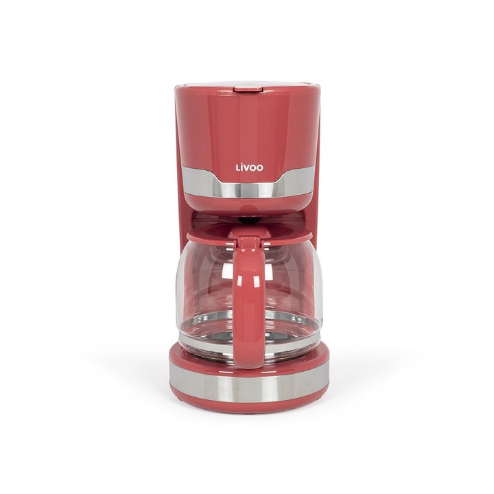 Cafetiera electrica Livoo Dod201, 14 cesti, 1000 W, rosu chili