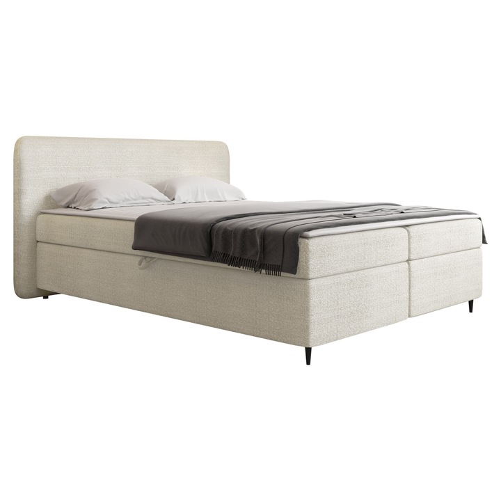 Pat boxspring Buxilt 2 160x200, MIRJAN 24, ecru, 182x207x104 cm