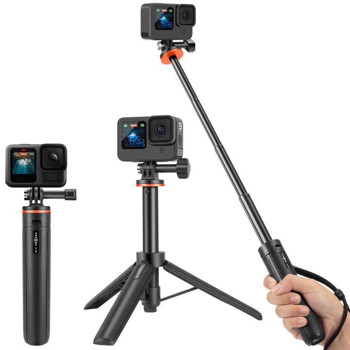 Селфи стик с триножник, Vkesen, 51 см, за GoPro и Osmo Pocket 3