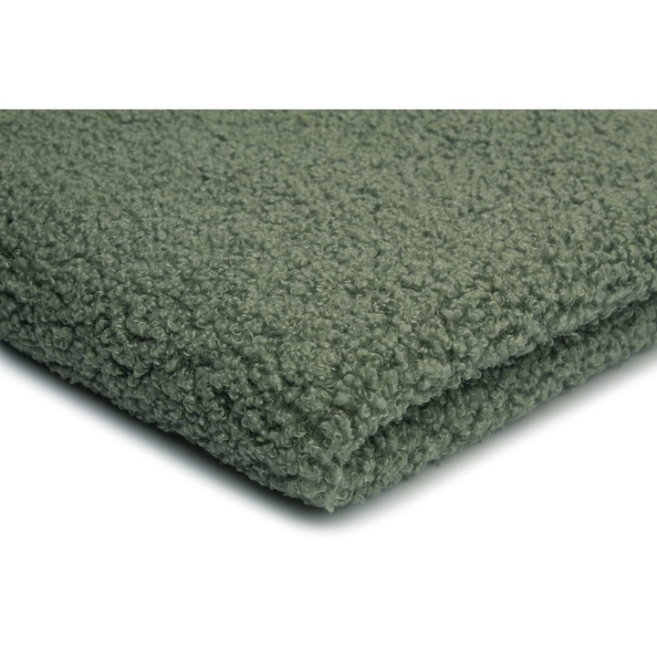 Tricotaje Minkee Lamb Boucle, Verde salvie, 50cm x 160cm