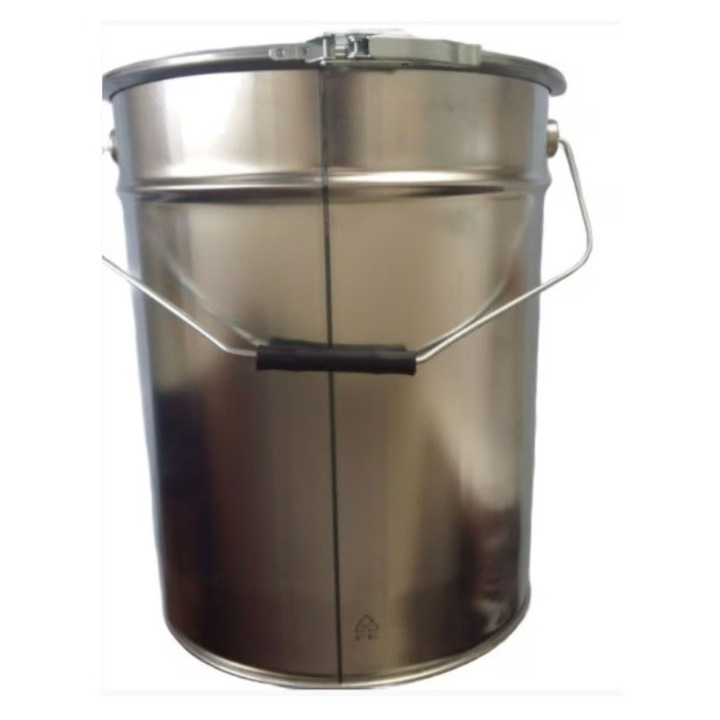 Găleată metalică cu inel și capac, volum 21L, dimensiuni 29x36cm, greutate 1, 063kg