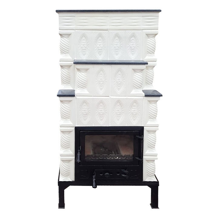 Semineu teracota mobil Gospodarul 5 randuri, alb, 150x67x46cm