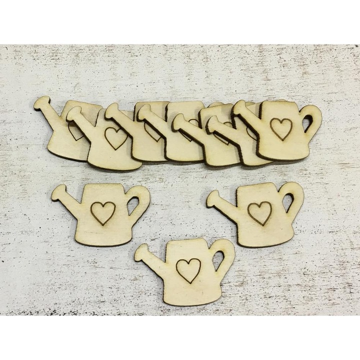 Accesoriu decorativ Lemn natural - Cănă mică cu inimă 3cm 10buc/pachet