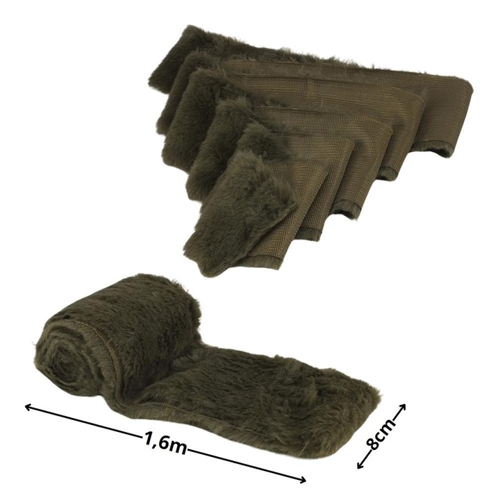 Műszőrme szalag 8cm x 1, 6 m mohazöld