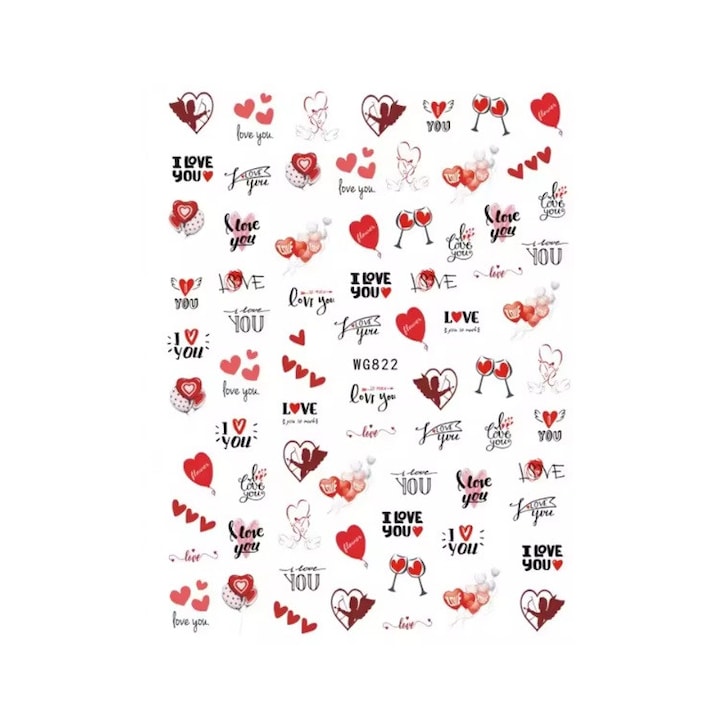 Sticker Decor Unghii 3D Sela, Valentine's Day, W822