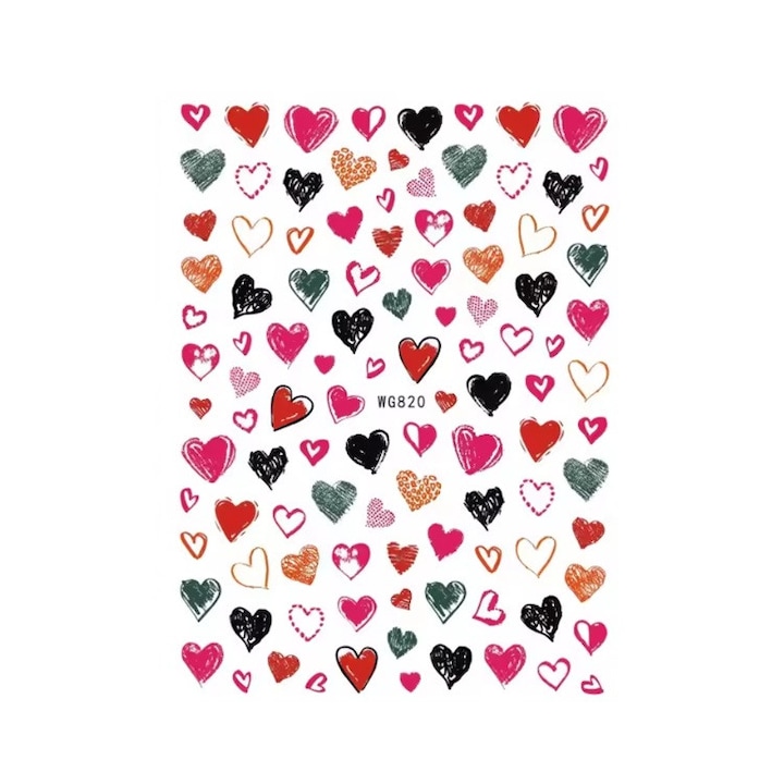 Sticker Decor Unghii 3D Sela, model Valentine’s Day WG820