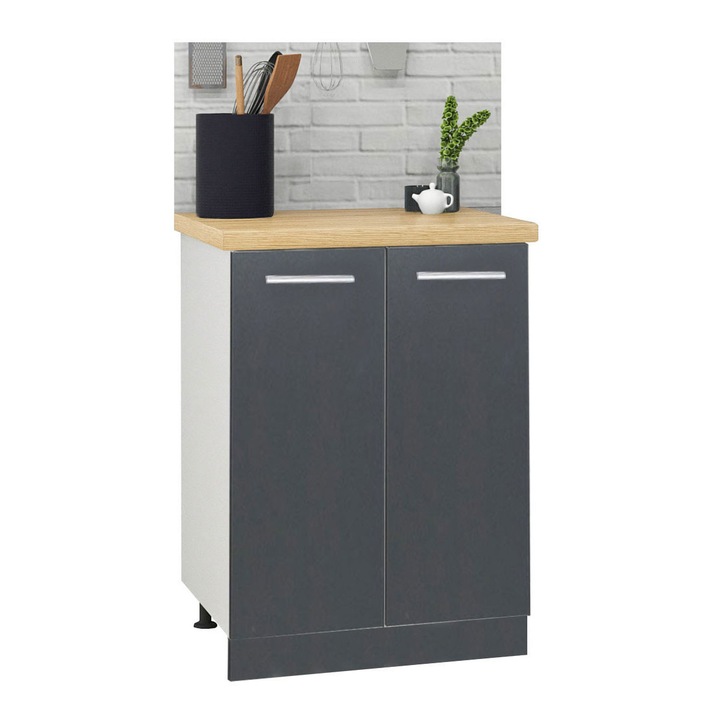 Corp mobilier inferior PAL bucatarie, BadenMob Germania, 2 usi, 60x50x78cm, Antracit