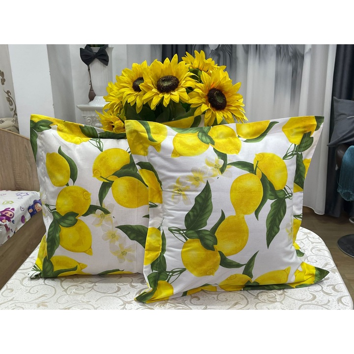 Set 2 huse de perna, Liz Line, 70x70cm, bumbac, multicolor