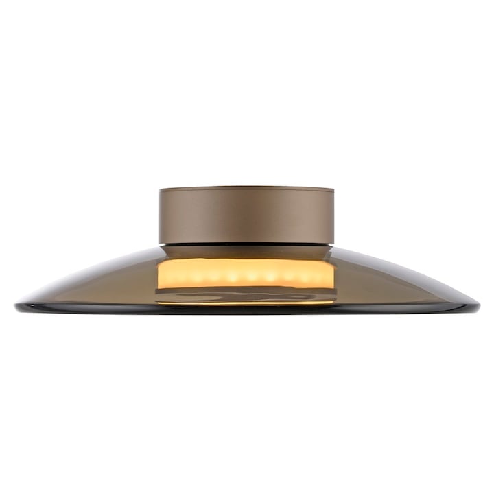 Плафониера кафяв бронз от стъкло с 2 LED крушки Pure Moon Zuma Line