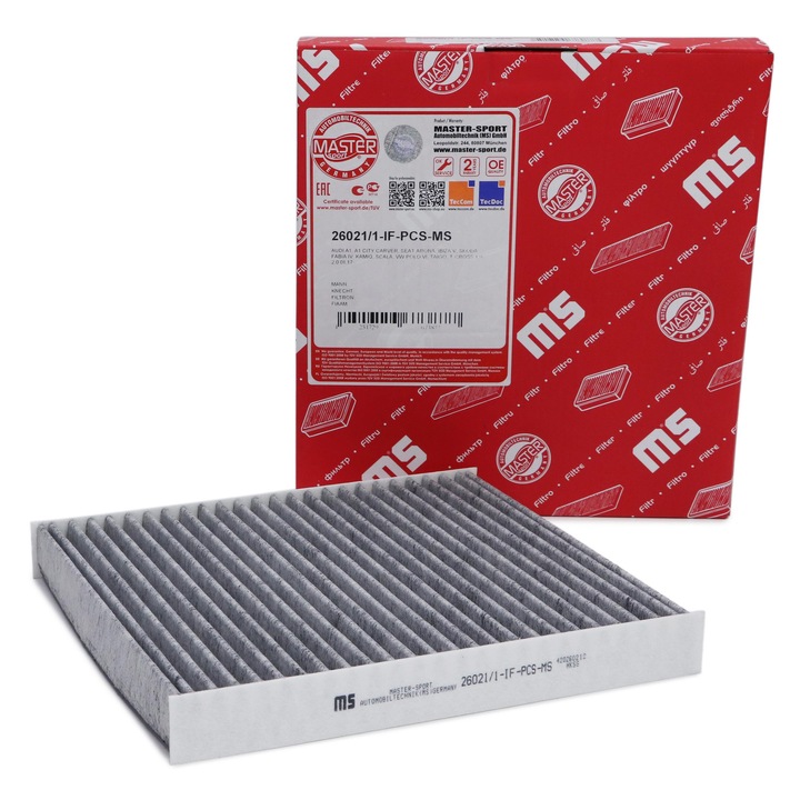 Master-Sport utastérszűrő, AUDI A1, SEAT ARONA, IBIZA V, SKODA FABIA, KAMIQ, SCALA, VW, 252x222x32mm