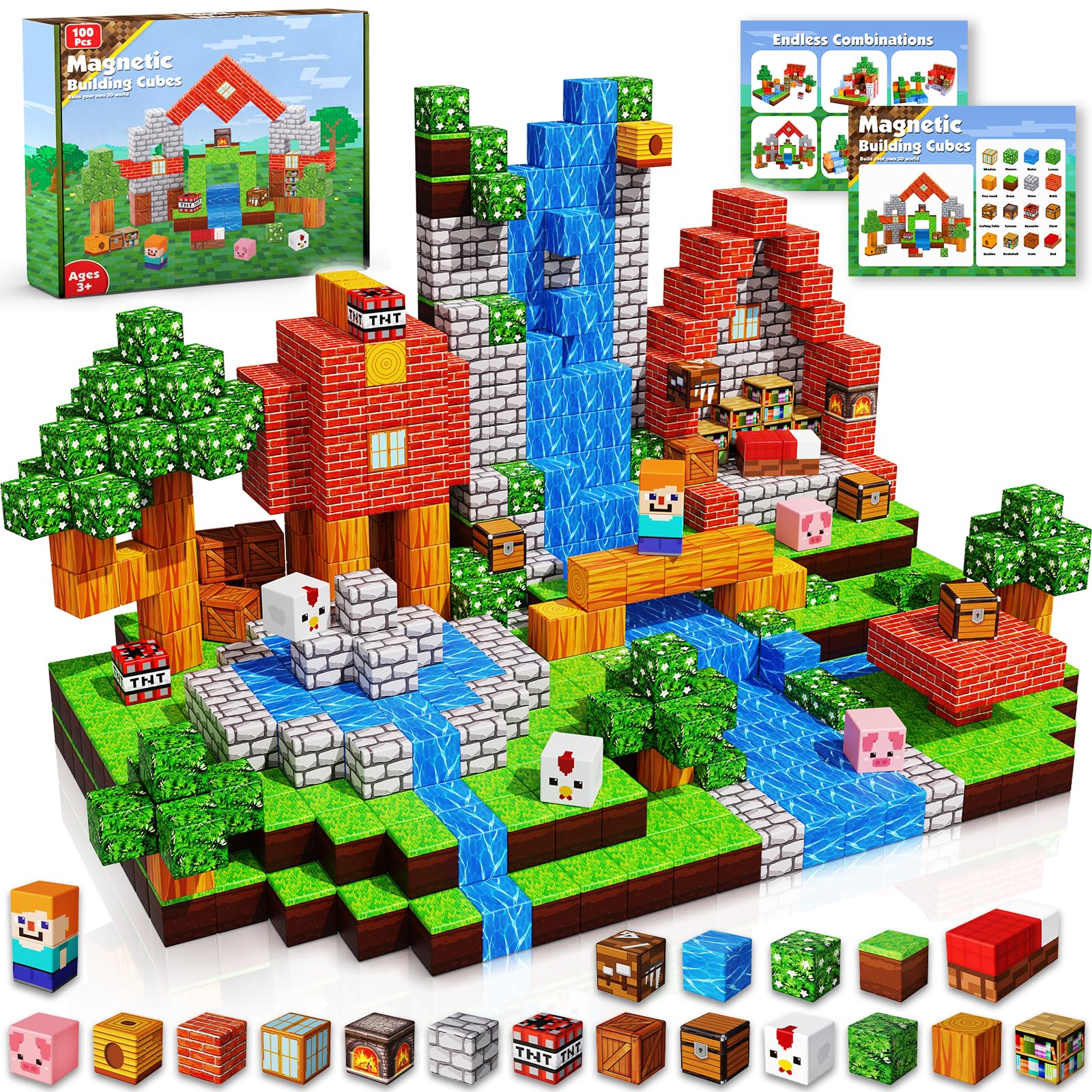 Set constructie 87 piese, Minecraft 4 in 1, tip Lego, Multicolor Set constructie 87 piese, Minecraft 4 in 1, tip Lego, Multicolor