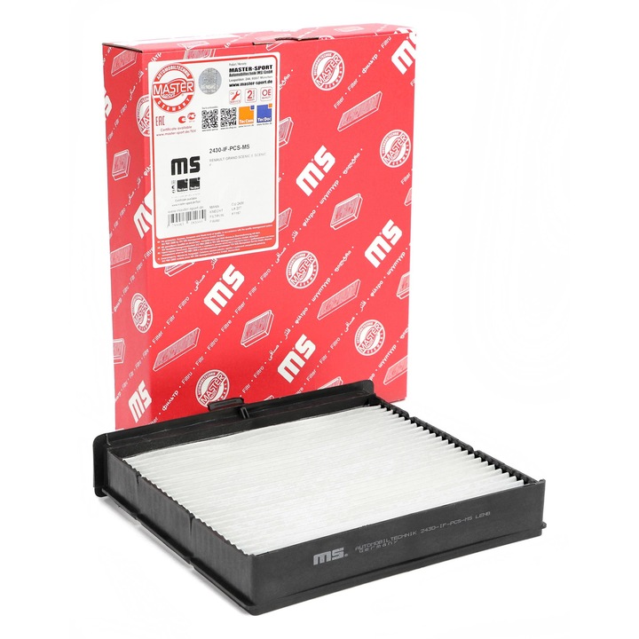 Master-Sport utastérszűrő, Renault Grand Scenic II-hez, magasság 47mm, szélesség 238mm, hosszúság 217mm