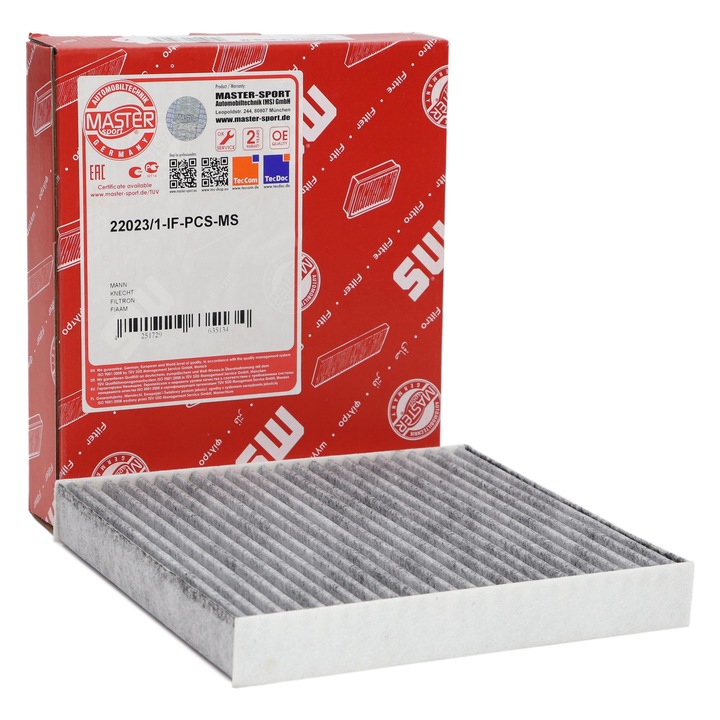 Master-Sport utastérszűrő, SUZUKI SX4 S-CROSS (JY) és VITARA (LY) modellekhez, 213x191x30mm, aktív szén