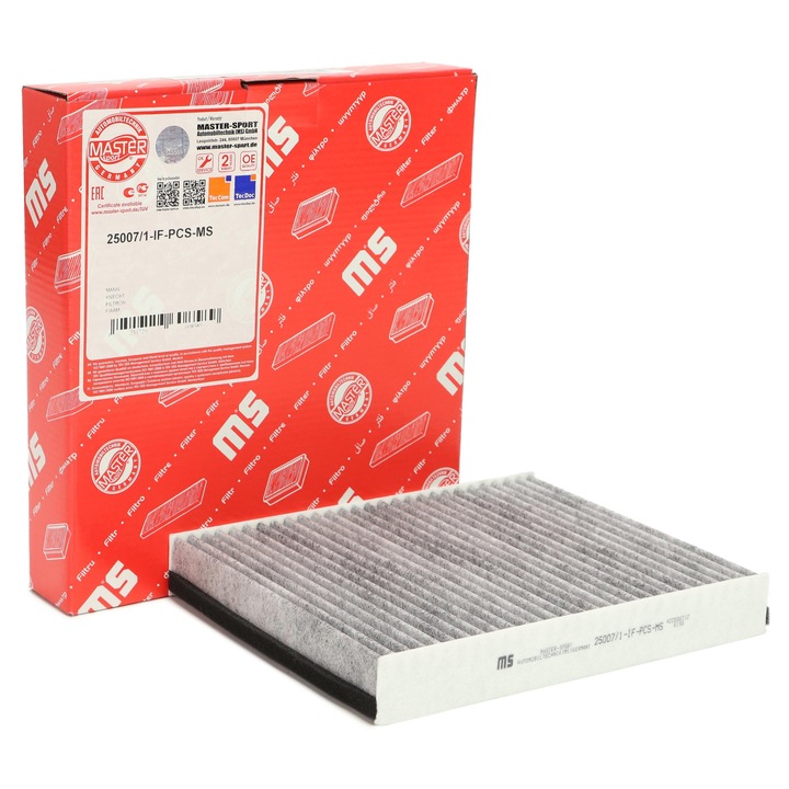 Master-Sport utastérszűrő, Ford C-MAX, Focus, Galaxy, Kuga, Jaguar XE, Volvo V40, 260x202x36mm