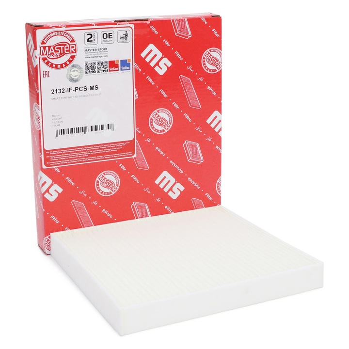 Kabinlégszűrő Master-Sport, SMART FORTWO Cabrio/Coupe (451), aktív, 214x214x25mm