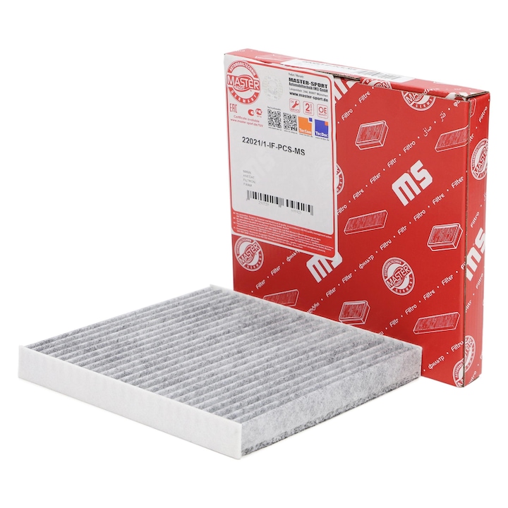 Master-Sport kabinszűrő, Renault Twingo III, Smart Cabrio, City-Coupe, aktív, 214x214x25mm