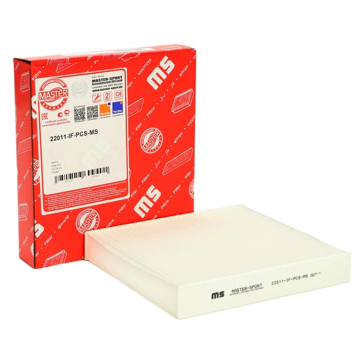 Master-Sport kabinszűrő, Dacia Duster, Logan II, Logan MCV II, 216x200x35mm, aktív szénnel