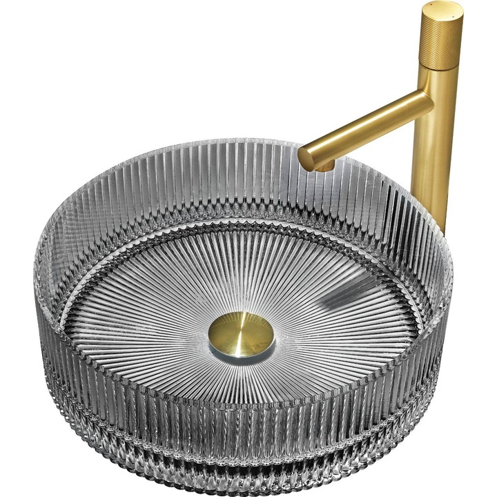 Mexen Eiva chiuveta de sticla pe blat 39 x 39 cm, neagra - 24163970