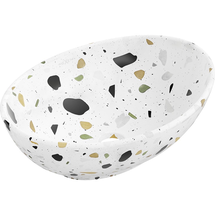 Mexen Elza lavoar de blat 40 x 33 cm, piatra alba terrazzo - 21014083