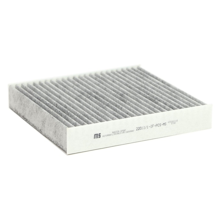 Master-Sport utastérszűrő, ALPINE A110 II, DACIA DUSTER, LADA, NISSAN, RENAULT típusokhoz, méretei 216x200x35mm, aktív szénnel