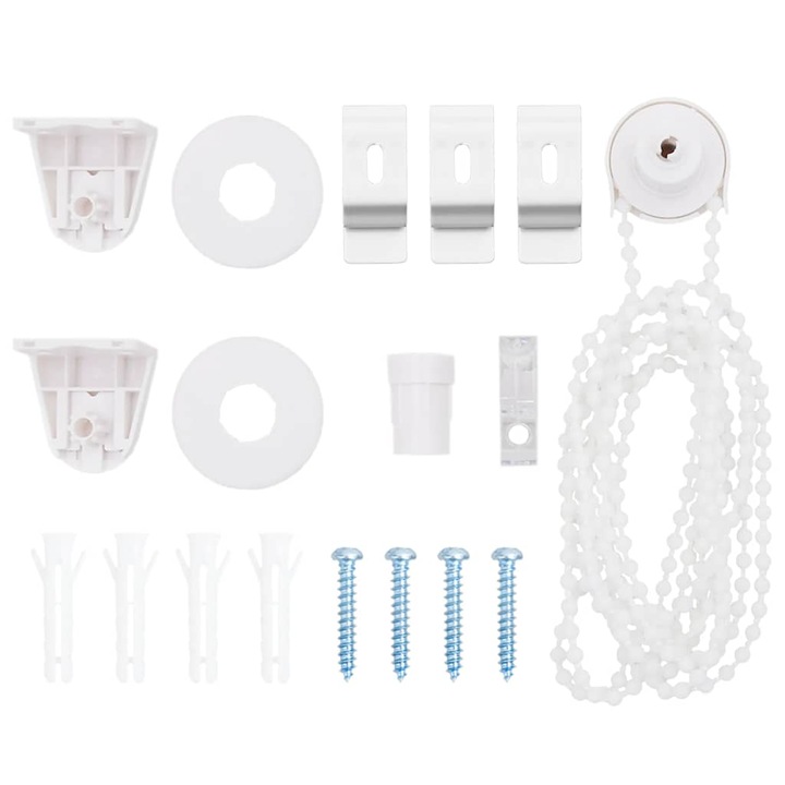 Accesorii pentru jaluzele rulante Gossi, set 18 piese, PVC, alb, 18 mm