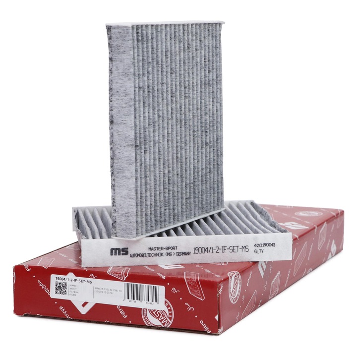 Master-Sport kabinszűrő készlet, ALPINA XD3 (F25), BMW X3 (F25), X4 (F26) modellekhez, 187x188x25mm, aktív szén