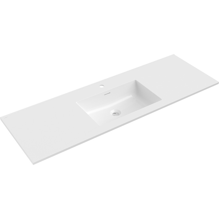 Mexen Otis chiuveta incastrata in blat 141 x 46, 5 cm, alb lucios - 25181400