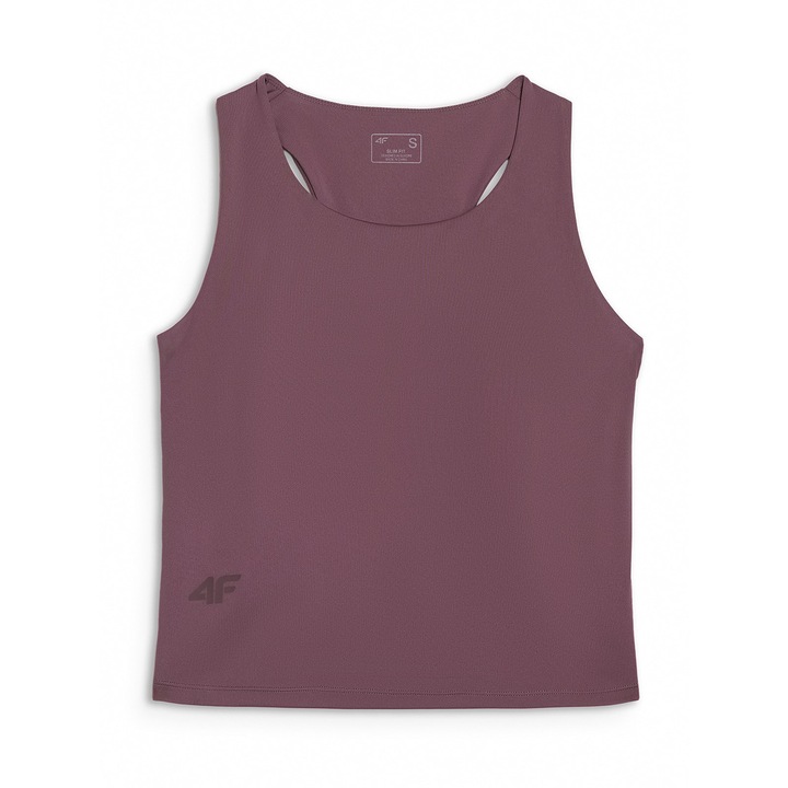 Maiou Sport Femei, 4F, Material Sintetic Flexibil, Slim Fit, Multi Active, Maro, Maro