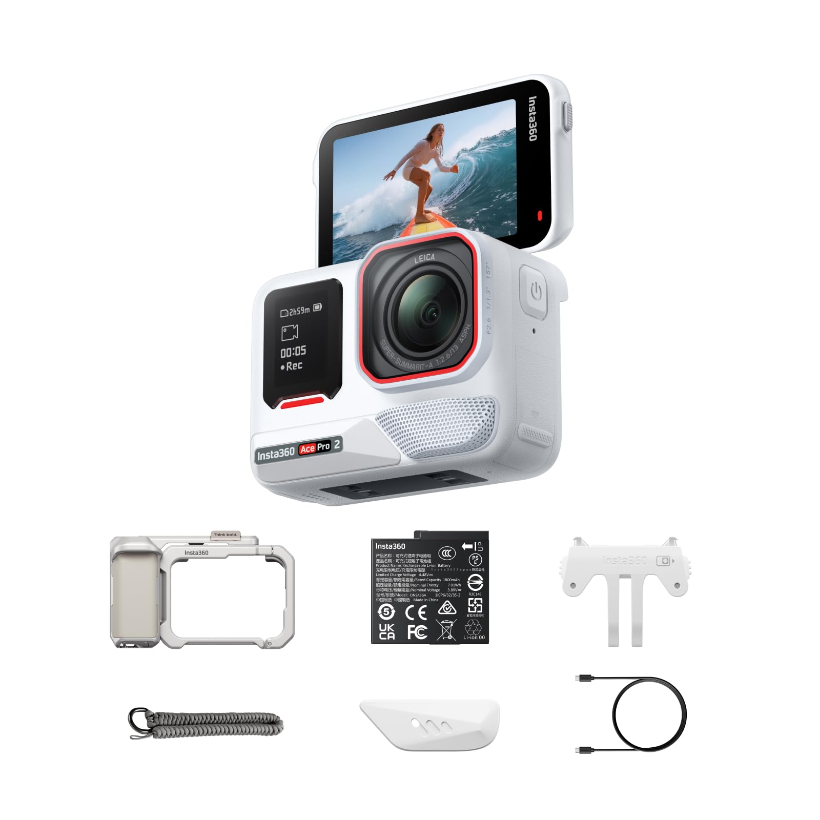 Cameră video sport Insta360 Ace Pro 2, 8K, senzor 1/1 