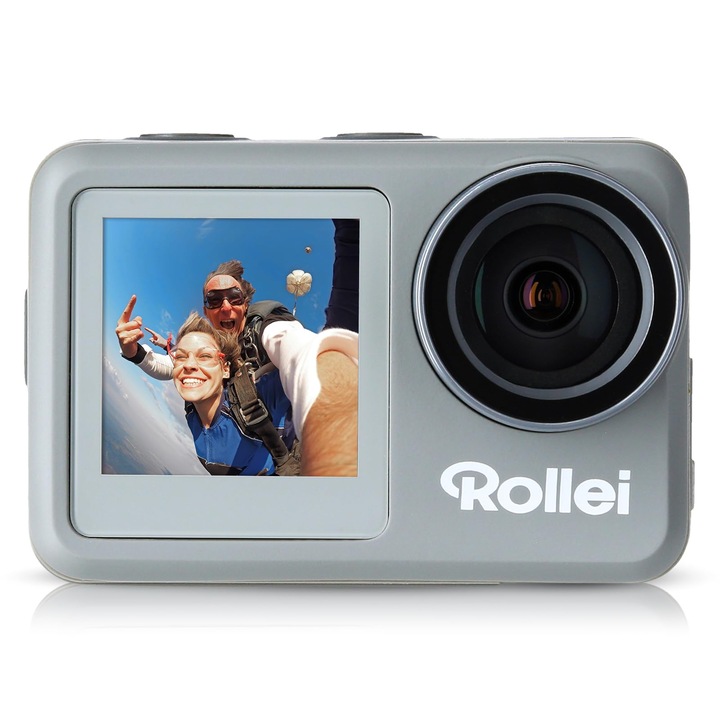 Спортна видеокамера Rollei Action Cam 9S Plus, 4K 60fps, водоустойчива 10м, 65.5x43.8x26.5мм