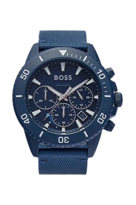 BOSS, Кварцов часовник с текстил, Тъмно син