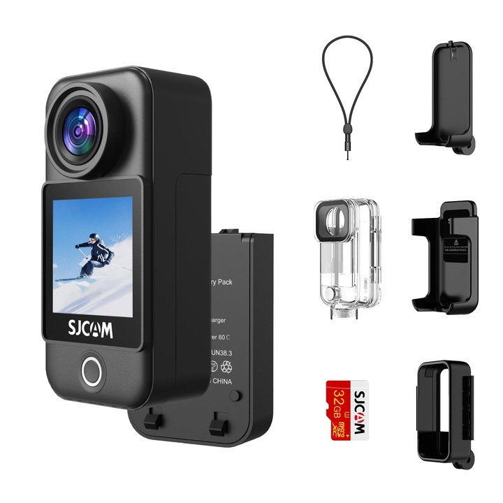 Екшън камера SJCAM C300, 4K 30fps, 1,33'' тъчскрийн, водоустойчива 30м