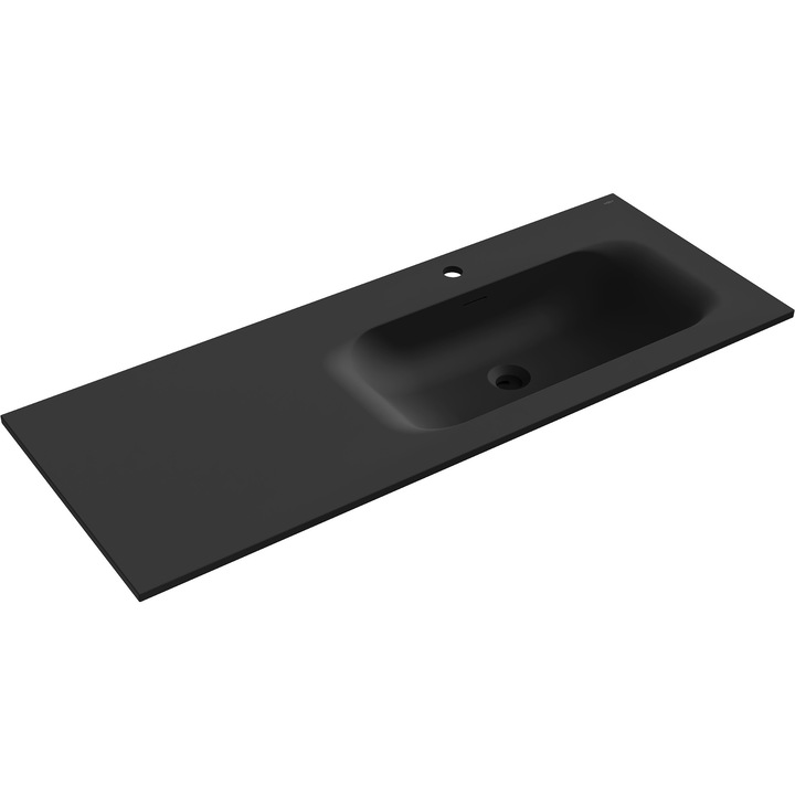 Mexen Vela chiuveta incastrata in blat dreapta 121 x 46, 5 cm, negru mat - 25231271P