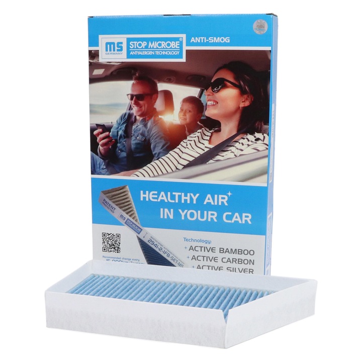 Filtru cabină Master-Sport, PEUGEOT 206 CC/SW/VAN/Liftback/Sedan, 206+, 336x157x31mm, aktív bambusz és aktív szén