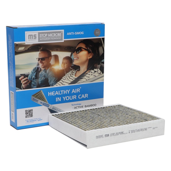 Kabinlégszűrő Master-Sport, készlet ALFA ROMEO 159, 159 Sportwagon, BRERA, SPIDER modellekhez, 200x30mm, bambusz, ezüst