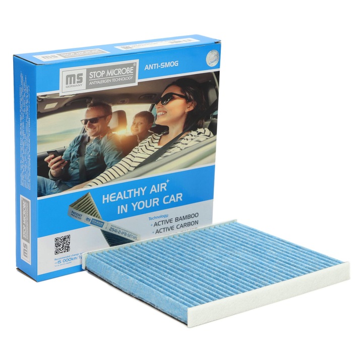 Master-Sport utastérszűrő, ALFA ROMEO GIULIETTA (940_) típushoz, aktív bambusz és aktív szénnel, 230x200x20mm