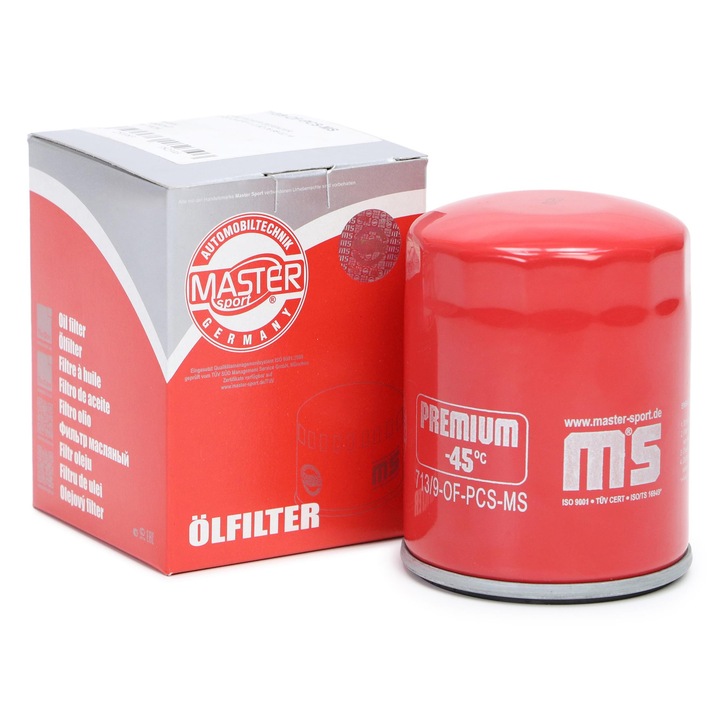 Master-Sport olajszűrő, Land Rover Defender (L315, L316) és Discovery II (L318) modellekhez, 3/4-16 UNF, 76mm, két visszacsapó szeleppel