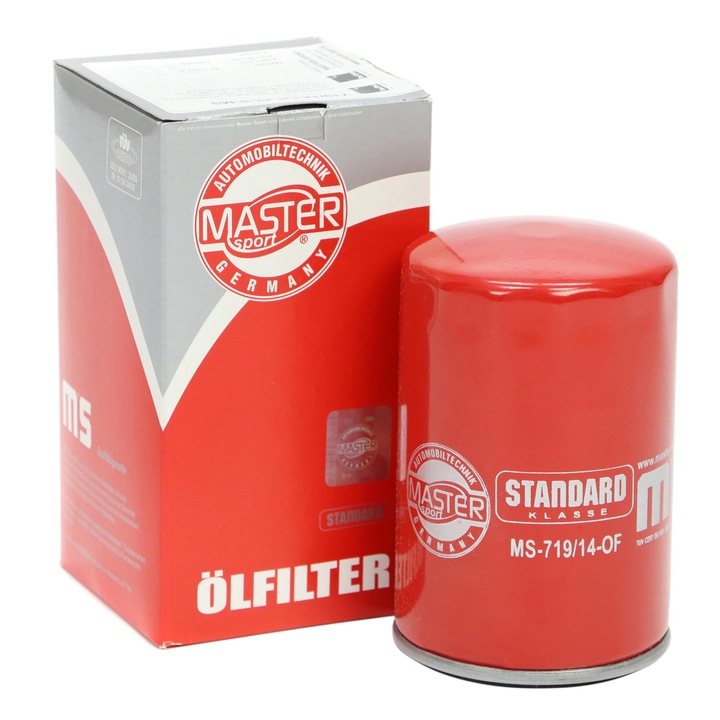 Olajszűrő Master-Sport, 3/4-16 UNF, 123x76mm, két visszacsapó szeleppel