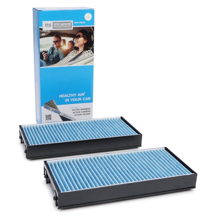 Filtru cabina set Master-Sport pentru BMW X5 (E70, F15, F85), X6 (E71, E72, F16, F86), 293x138x34mm, bambus, argint