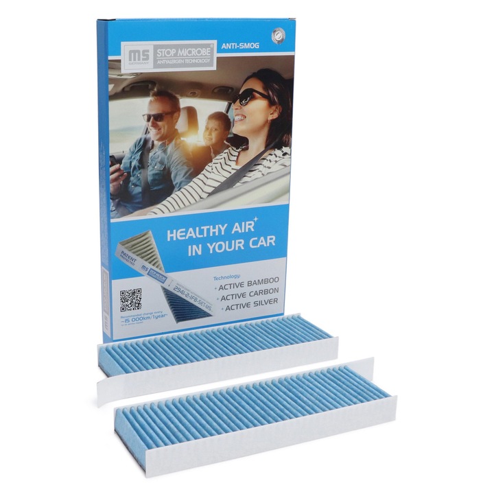 Master-Sport utastérszűrő készlet, aktív, bambusz és szén, 293x96x32mm, többszínű