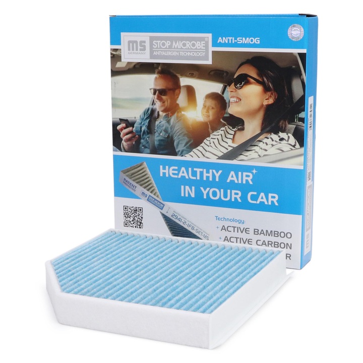 Master-Sport utastérszűrő, kompatibilis AUDI A6 C7, A7, A8 D4, bambusz, ezüst, 256x253x35mm