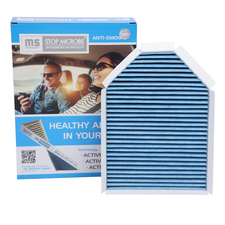 Master-Sport utastérszűrő, Jaguar F-TYPE (X152), XK II (X150), aktív szén, 254x182x45mm