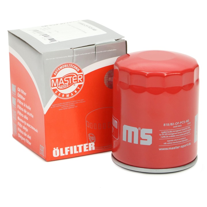 Olajszűrő Master-Sport, 3/4-16 UNF, 82mm, visszacsapó szeleppel, 100mm